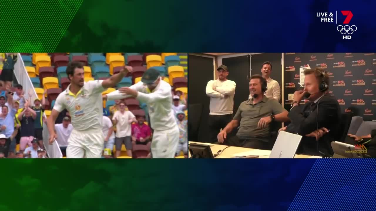 Mitchell Starc's first ball as called by Seven and Triple M _ The Ashes 2021-22