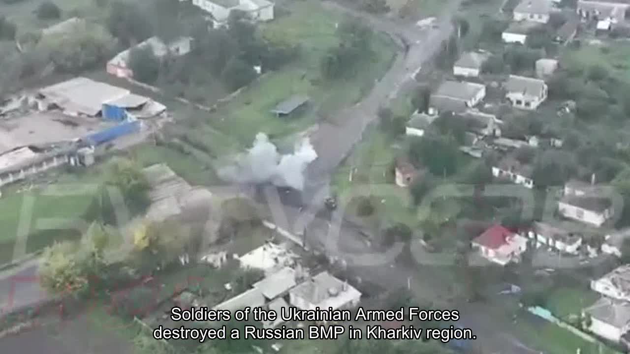 Soldiers of the Ukrainian Armed Forces destroyed a Russian BMP in Kharkiv region.
