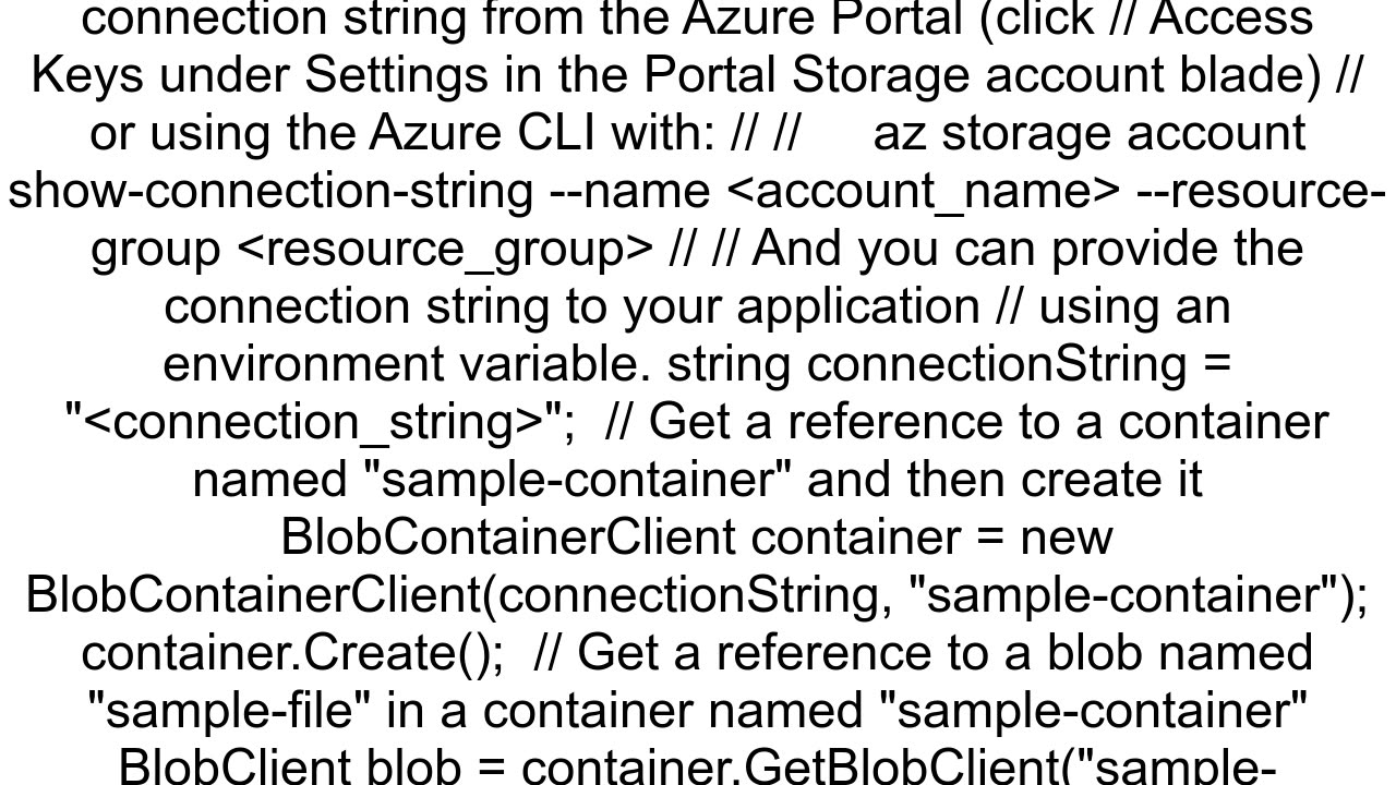 AzureStorageBlobs Folder Structure