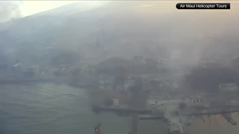 Sky view of Hawaii burns video.