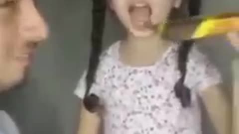 Cute girl in sund in car