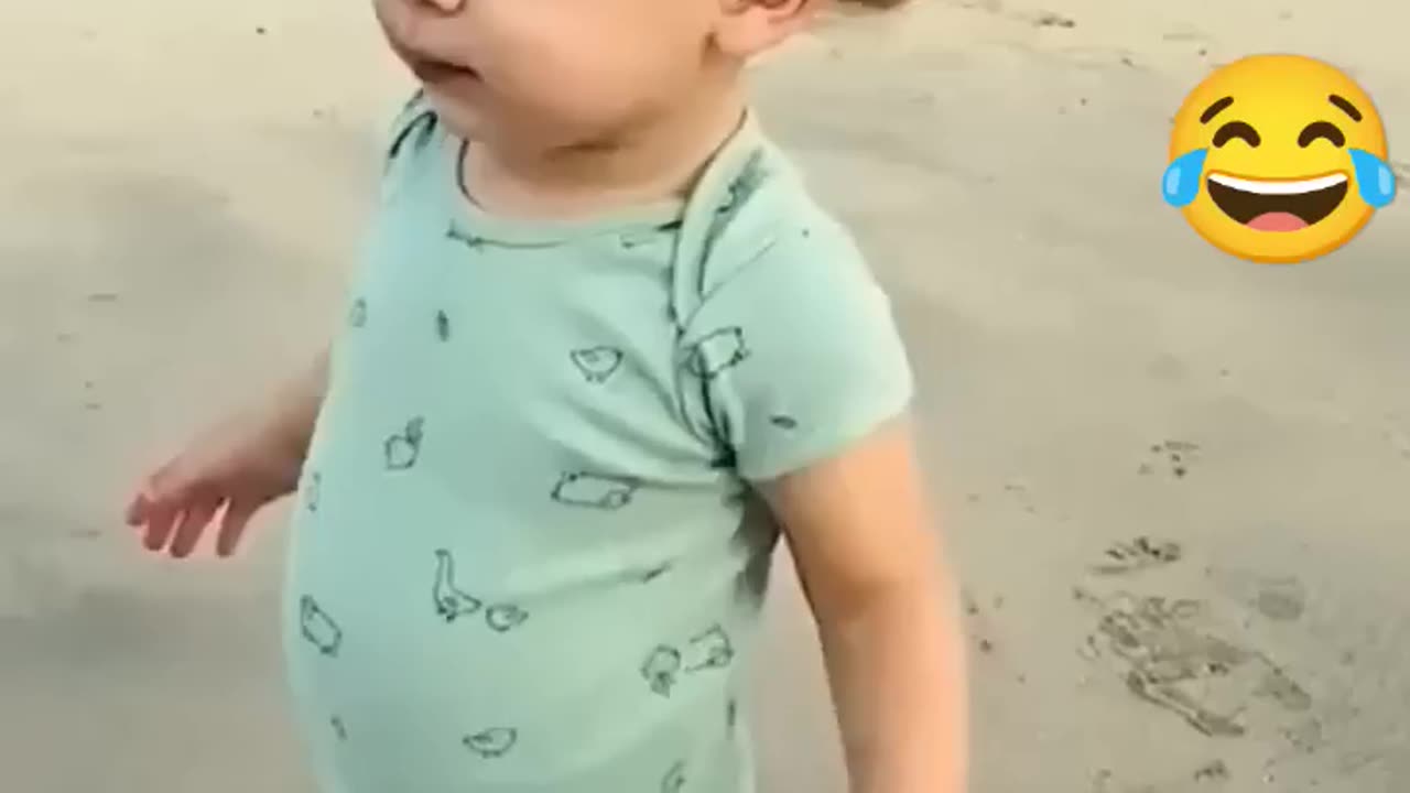 Cute baby dance on the bitch