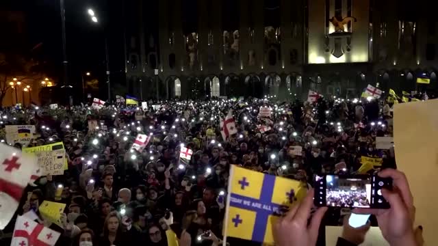 Thousands rally in Georgia in support of Ukraine