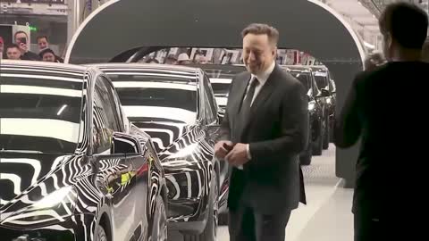 Elon Musk Drone Dance Behind the Scenes at Teslas Delivery Event 2022, Berlin Germany in 4K