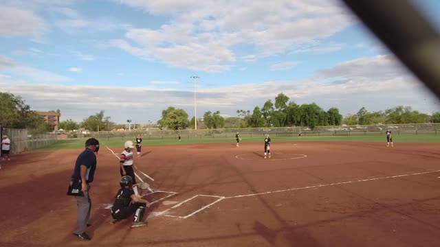 Sophie Kercsmar catching vs. Tucson Scramblers 18U
