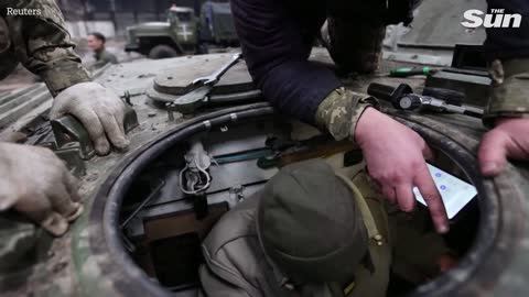 Ukrainians fix abandoned Russian combat vehicles for re-use