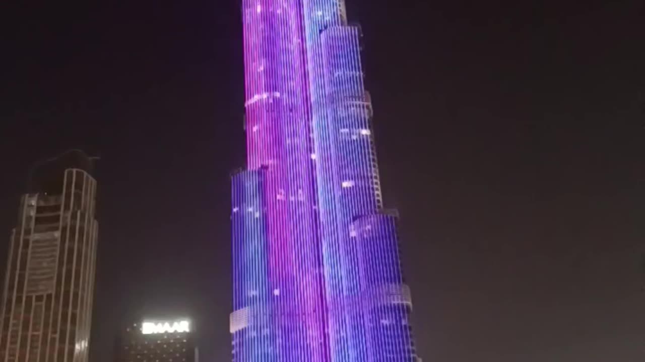 Burja khalifa night lighting,dubai UAE