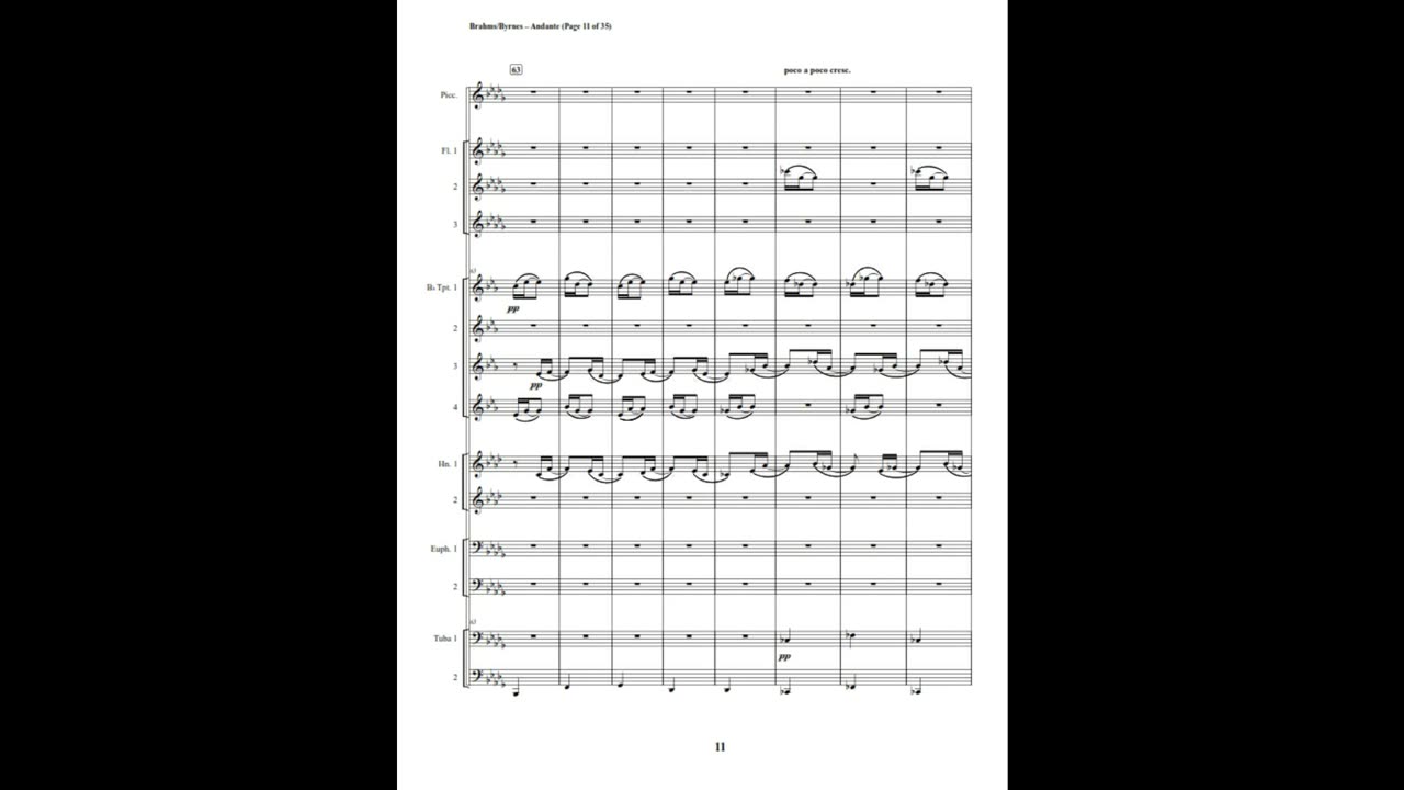 Johannes Brahms – Andante, Op. 5 (Brass Choir + Piccolo & 3 Flutes)