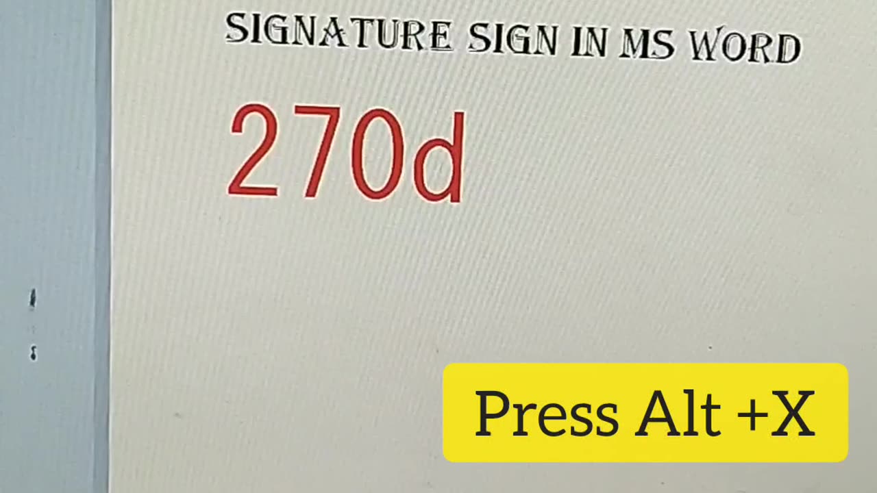 Shortcut Key to Insert Signature symbol in MS Word