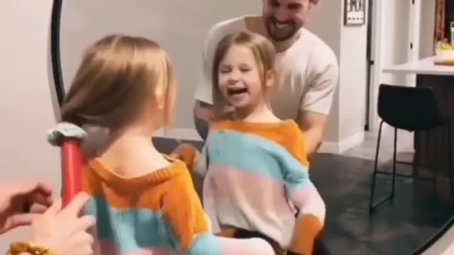 Wahoo! Father&daughter love! See what father do and why her daughter laughing ! 🥰🥰🥰 | Reel shorts