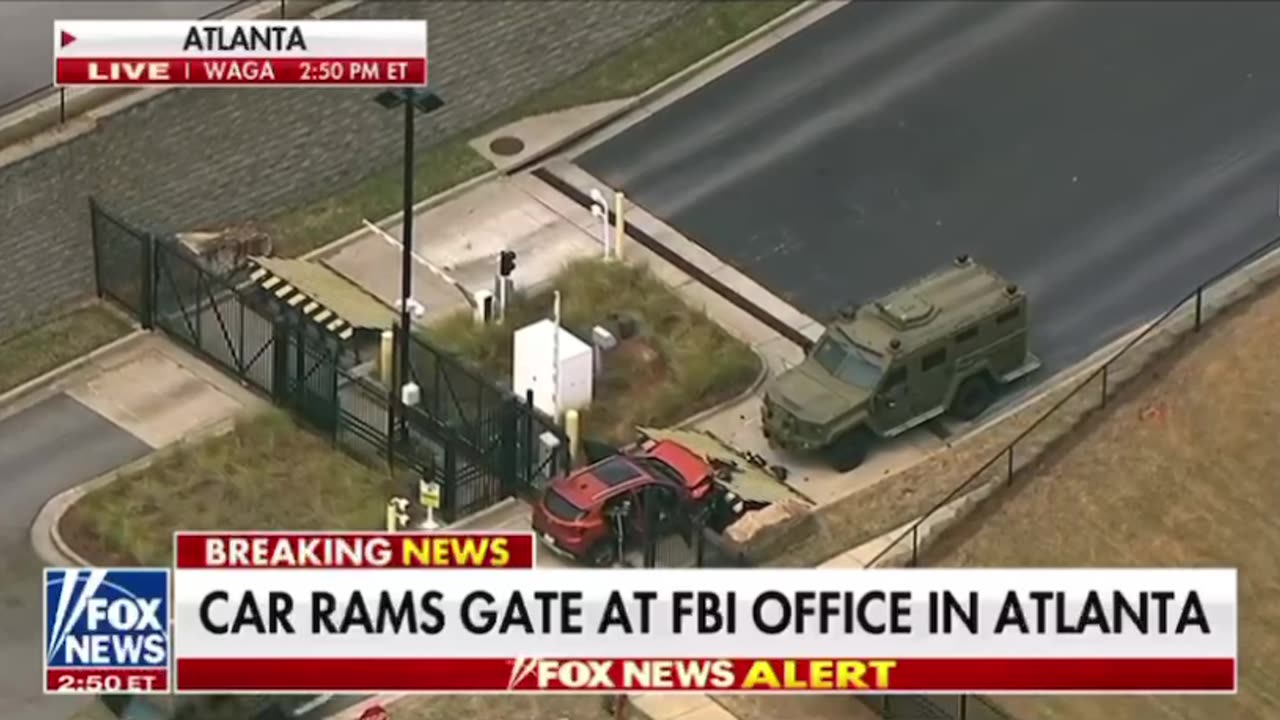 Car rams gate at FBI office in Atlanta