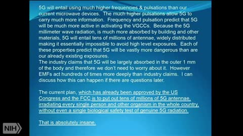 Dr. Martin Pall To The NIH: "The 5G Rollout Is Absolutely Insane."