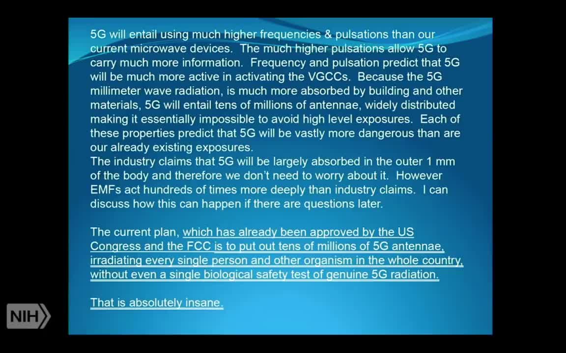 Dr. Martin Pall To The NIH: "The 5G Rollout Is Absolutely Insane."