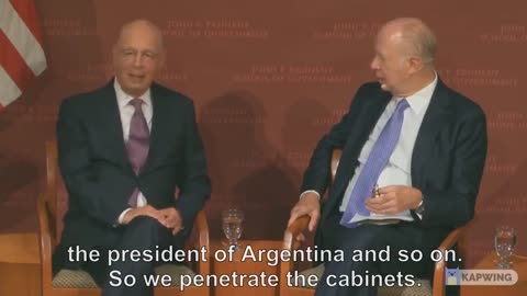 Klaus Schwab, Founder of the World Economic Forum brags about penetrating Govs