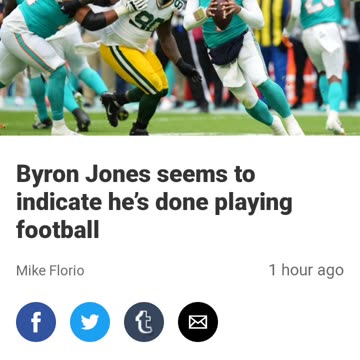 Byron Jones of the Miami dolphins possible retirement