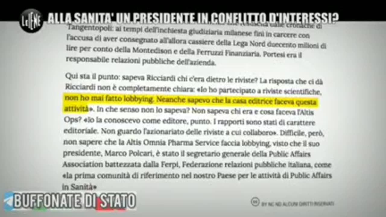 Walter Ricciardi ⚠️ Re dei conflitti d'interesse.