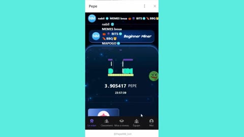 new mining mini app bot telegram pepe