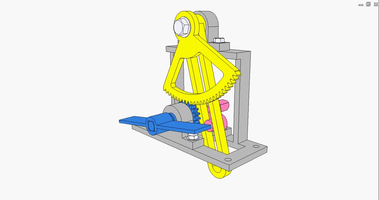 0006 - Coulisse and gear mechanism for 180 deg. oscillation