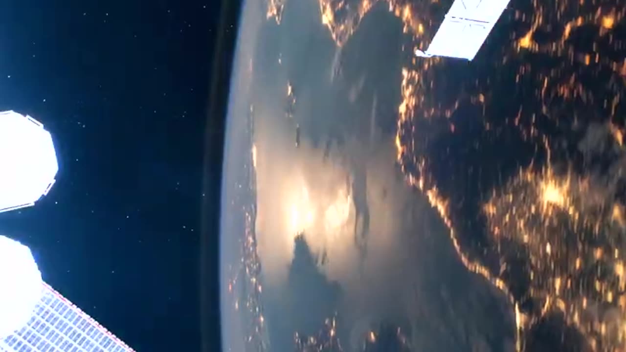 The Earth the ISS and the sun in the same video