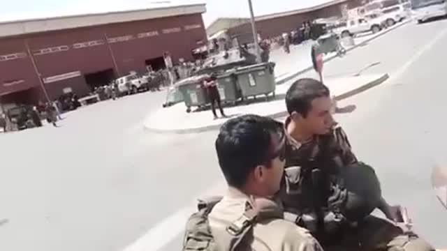 Servicemen of Azerbaijan at the Kabul airport.