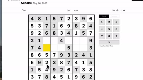 Sudoku 2023-05-16 easy