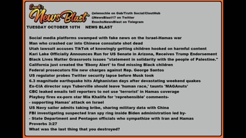 Tuesday, October 10, 2023 News Blast. #Enoch #NewsBlastReading #NBR