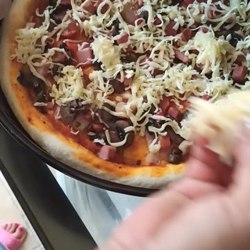 Shortly before done adding cheese