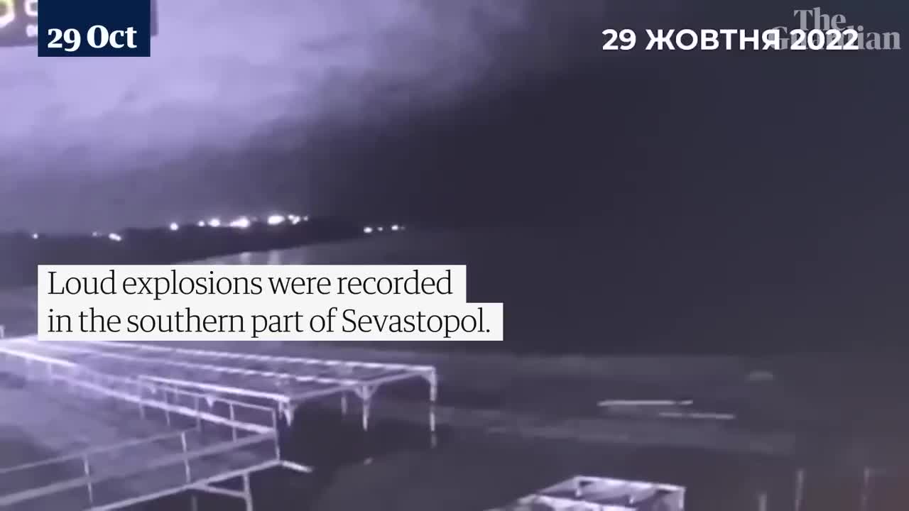 Footage appears to show drone boat attack on Russian ships in Crimea