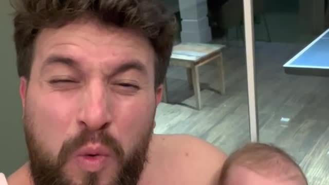Dad Fake Cries to Stop Baby From Crying
