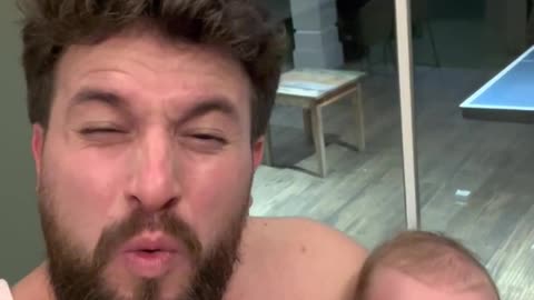 Dad Fake Cries to Stop Baby From Crying