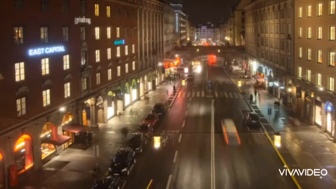 Street With River Stockholm-Time Lapse