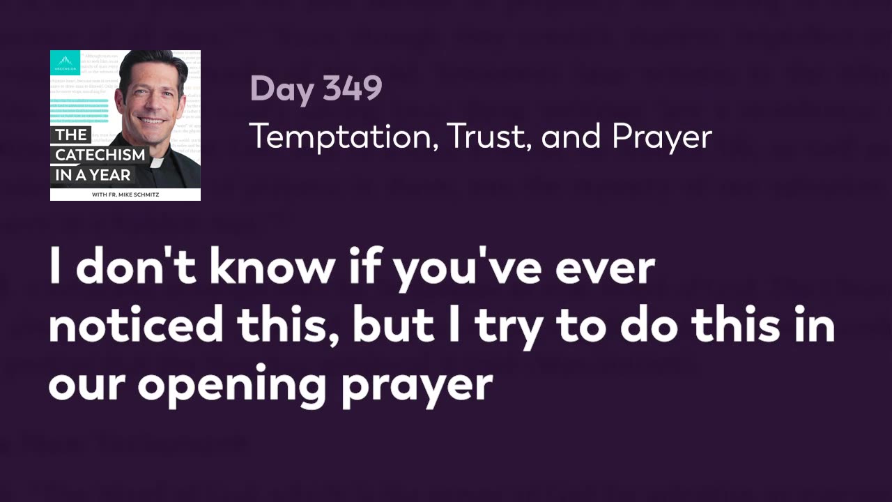 Day 349: Temptation, Trust, and Prayer — The Catechism in a Year (with Fr. Mike Schmitz)