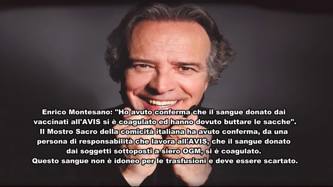 Enrico Montesano, testimonianza AVIS: "Il sangue donato dei vaccinati si coagula" - Enrico Montesano: "The donated blood of the vaccinated coagulates"