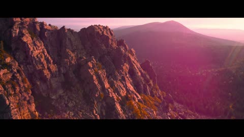 Outdoor aerial photography, documenting the beauty of sunsets in the Great American Mountains