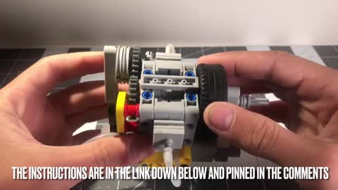 Lego 2 Cylinder Pneumatic Engine (+Free Instructions)