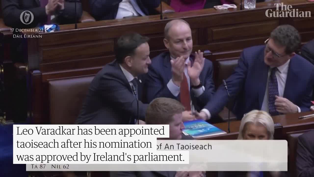 Leo Varadkar returns as Ireland's taoiseach in rotation agreement with Micheál Martin