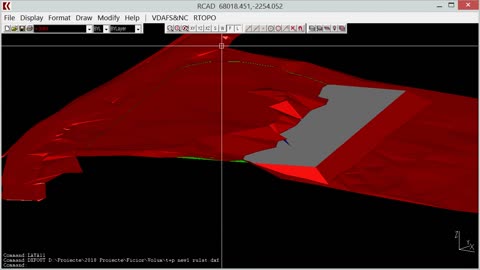 Determining the volume of digging and filling with the RTOPO program