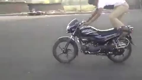 Motorcycle stunt fail