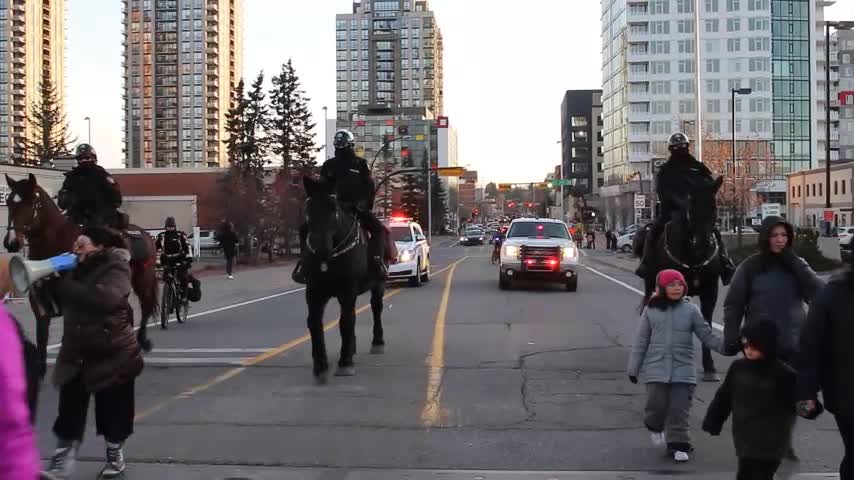 THOUSANDS OF CANADIAN WARIORS MARCHING FOR FREEDOM - CALGARY AB. CANADA - NOV. 27 2021