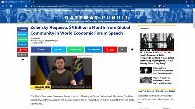 Ukraine wants five billion dollars a month