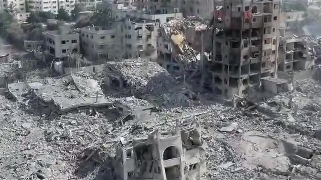 Israel aerial view destruction