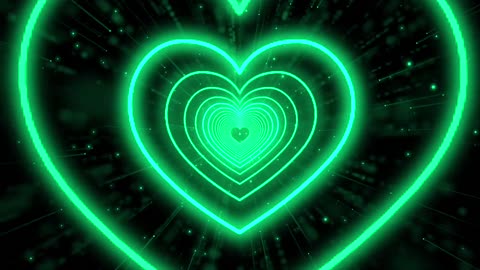 199. Background Video💚Heart Background Neon Heart Heart