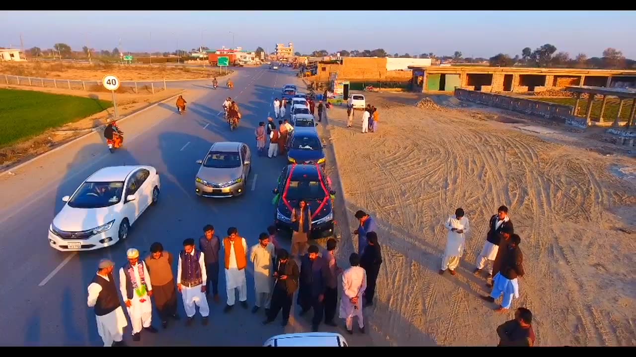 Beautiful drone village view