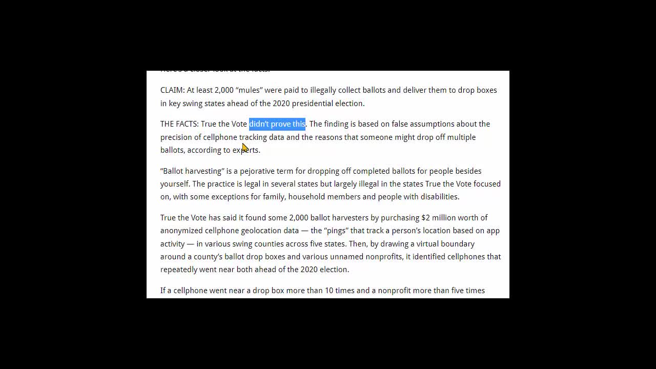 AP 2000 Mules | Washoe Patriots | stnick007 | Rebuttal to the rebuttal