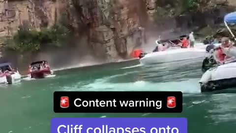 Cliff collapses onto tourists in Brazil