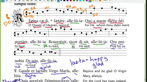 Tutorial on Regina Caeli, simple tone