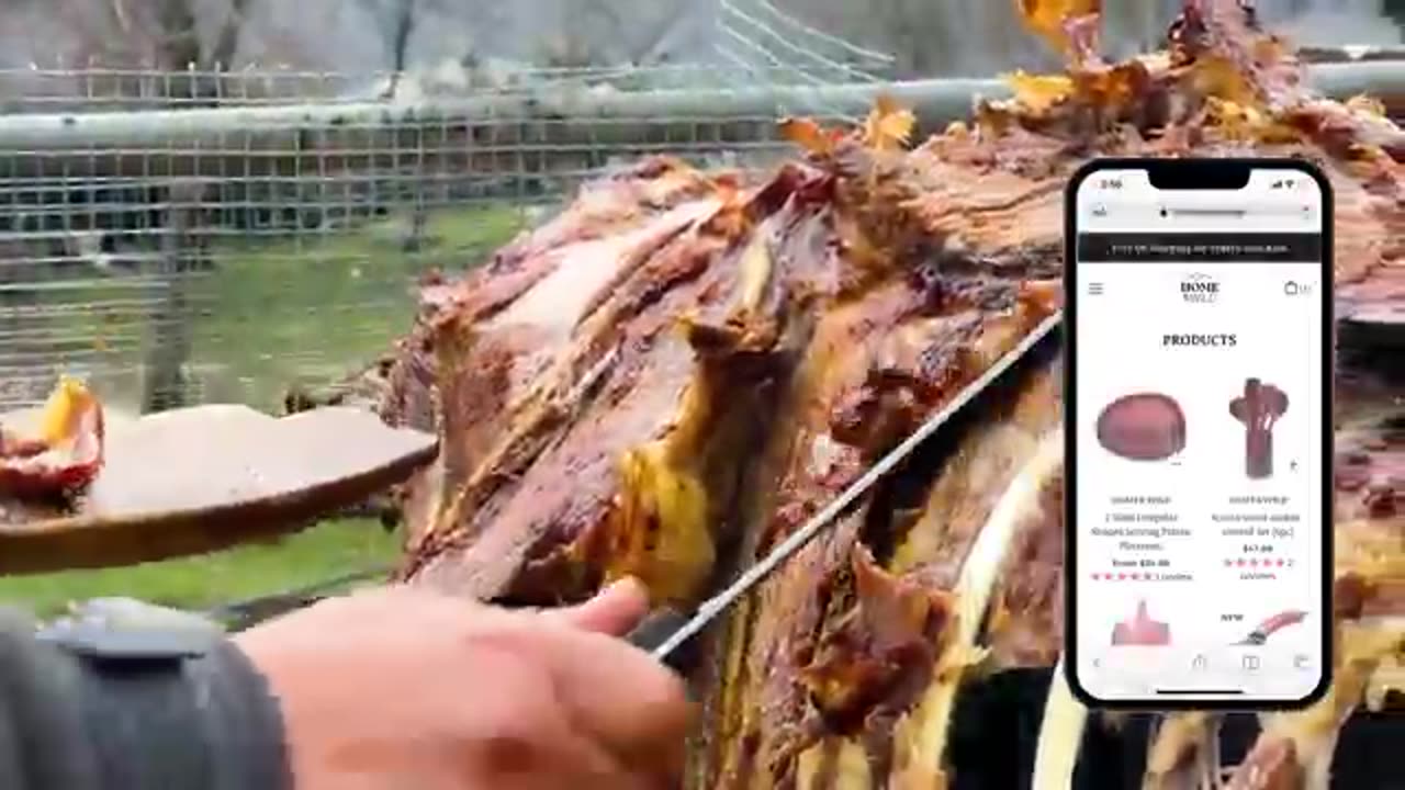 Roasting a Huge Bull on a Steel Spit! The Best Meat I've Tasted