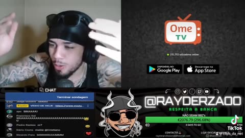 CR7 entra na live do Rayder