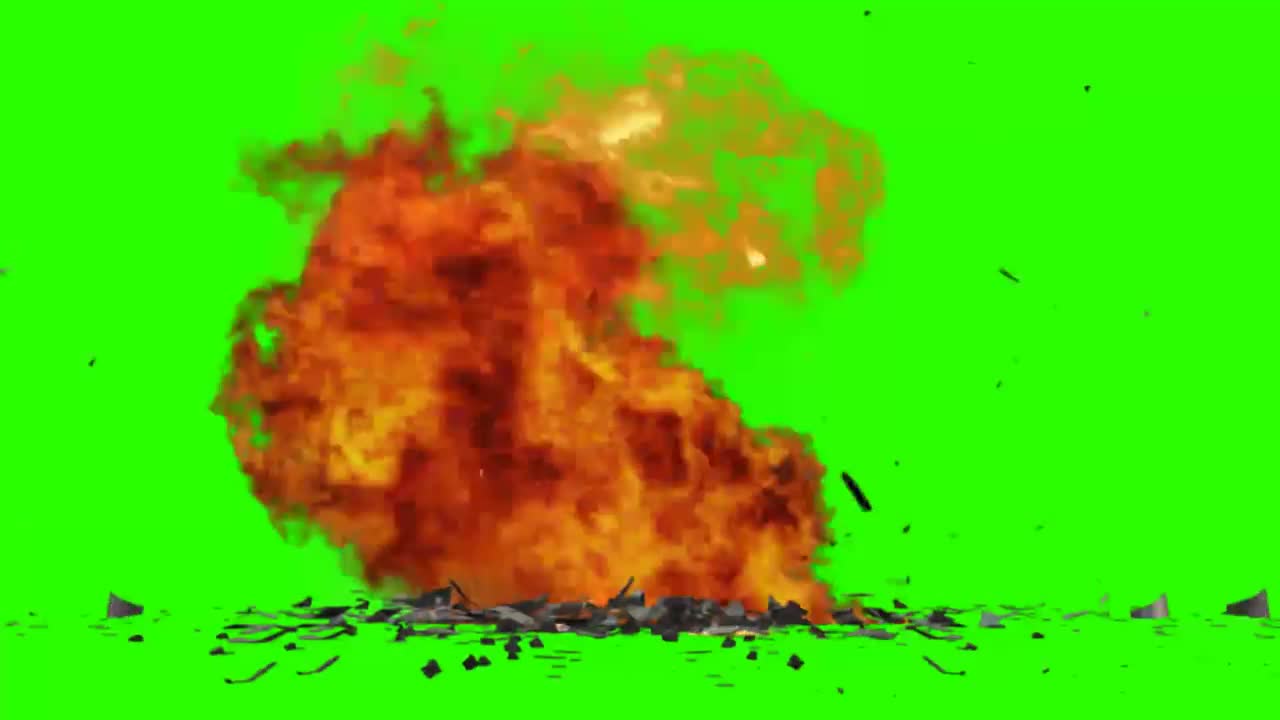 explosion with debris - green screen effects - free use