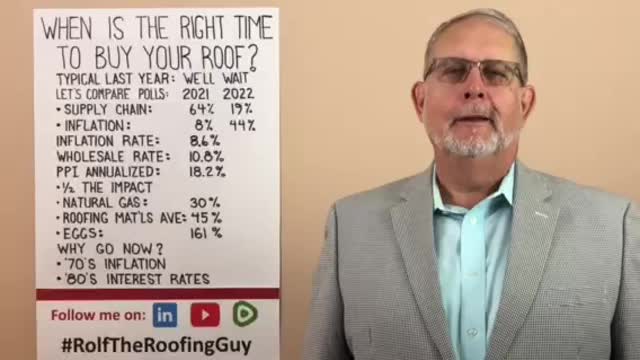 In today’s market when is the best time to buy a roof? With #RolfTheRoofingGuy